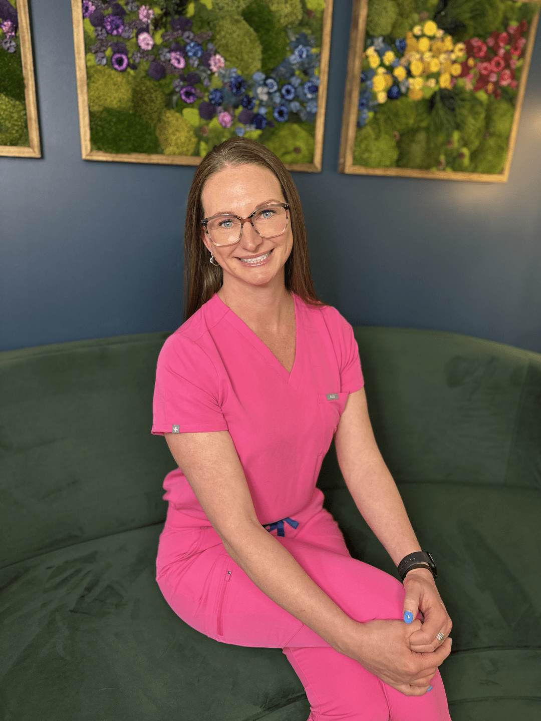 Brie Freckleton seated at New Age Medspa Anchorage