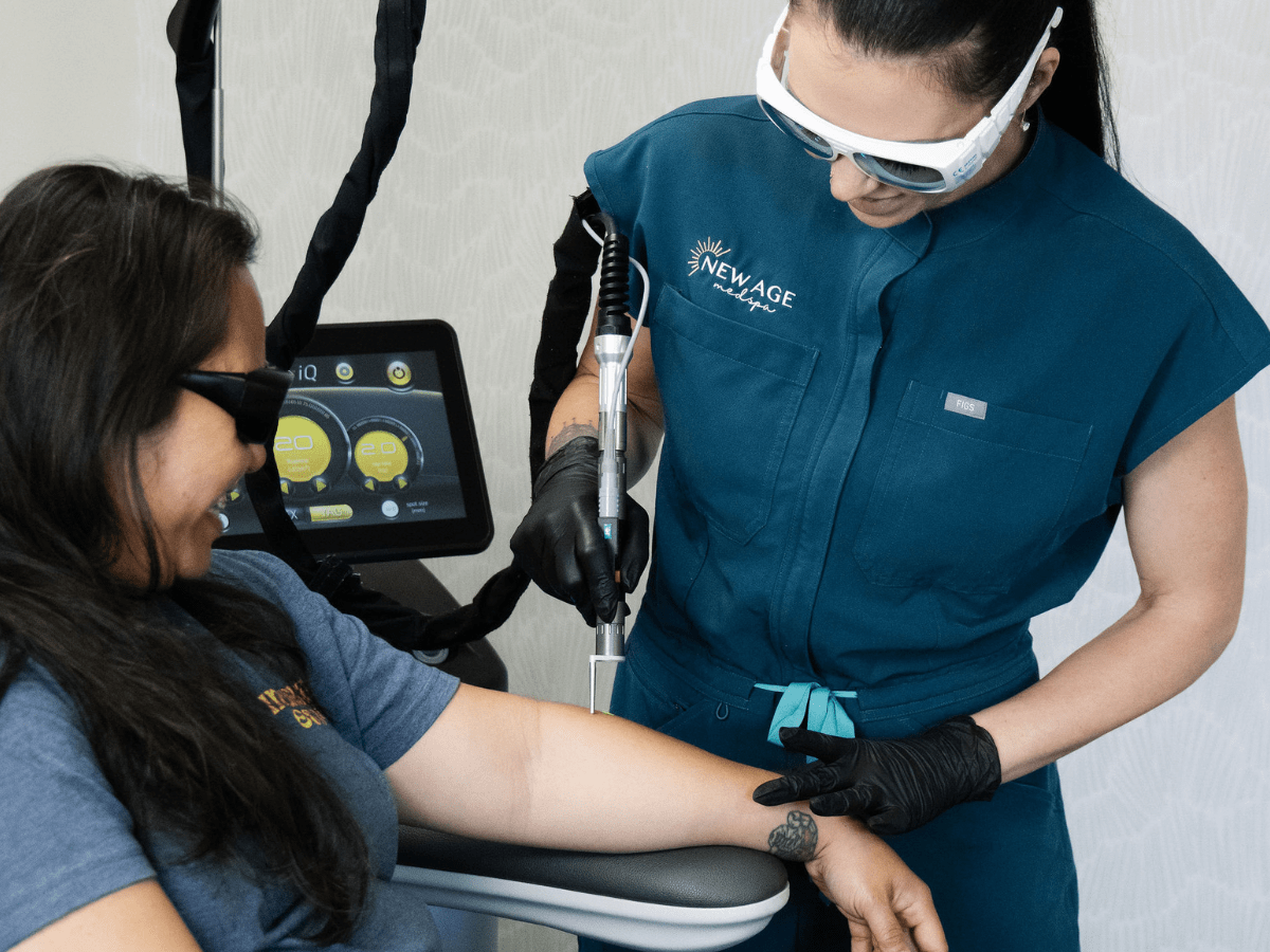 Amy Kondi performing laser hair removal at New Age Medspa in Anchorage